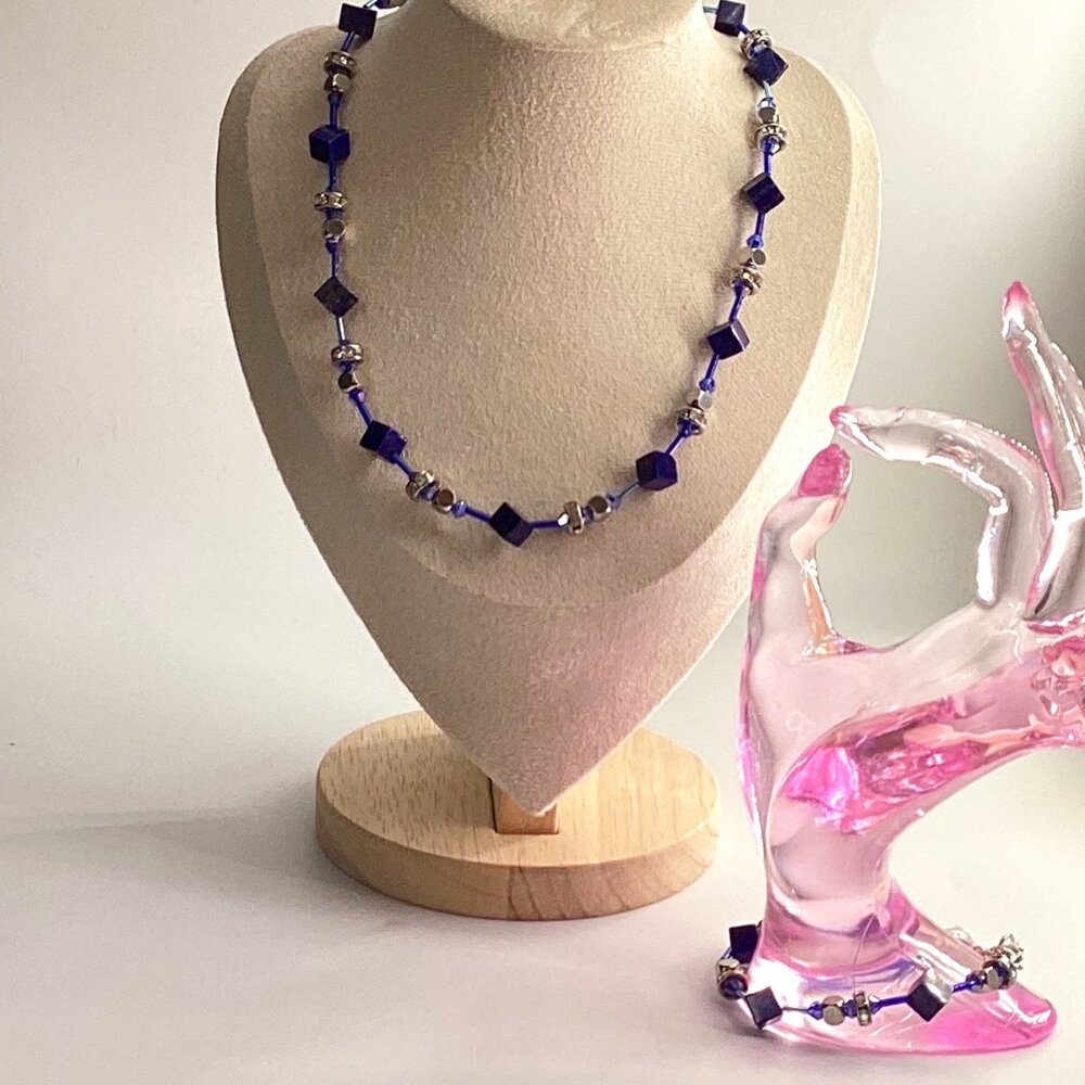 ✨ Mama Helen’s Lapis Lazuli & Miyuki Bead Set – Handmade Necklace & Bracelet ✨